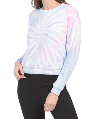 Moletom pulôver feminino 90 graus por Reflex gola redonda tingido tamanho pequeno $68 - Imagem 1 de 4