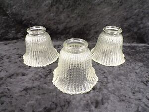 3 Ceiling Fan Clear Glass Shades Fluted Dimpled Bell