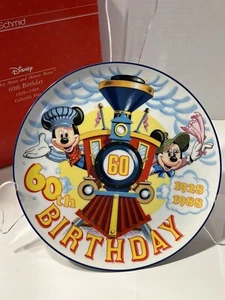 Disney Schmid Mickey und Minnie Mouse’s 60. Geburtstag Teller in Box mit Echtheitszertifikat. - Bild 1 von 6
