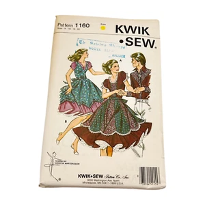 Kwik Sew 1160 Square Dance Dress Sewing Pattern Sz 14 16 18 20 Uncut New Sealed - Imagen 1 de 4