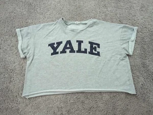 Yale Sweatshirt Womens XXL Yale University Gray Cropped - Picture 1 of 7