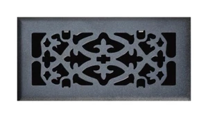 Tru Aire 4 in. H X 10 in. W 1-Way Matte Black Steel Floor Diffuser - Picture 1 of 1