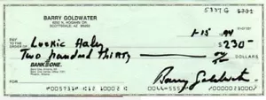 Revisa de autógrafo republicano de Barry Goldwater - Imagen 1 de 1