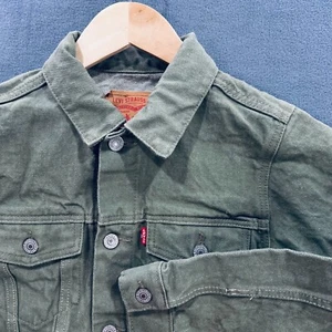 Levi Jean Jacket Kids M 12-13 yrs Green Denim Long Sleeve Shirt Boys Girl - Picture 1 of 5