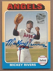 2004 Topps autographed baseball card Mickey Rivers California Angels 1975 design - Picture 1 of 1