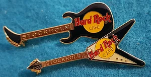 STOCKHOLM BLACK LEFTHANDED JIMI HENDRIX FENDER & FV GUITAR Hard Rock Cafe 2 PINS - Picture 1 of 1
