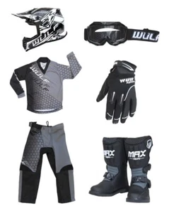 Kinder Wulfsport MX 2024 CORSAIR Motocross Bekleidung schwarz MEGA Set #M12 - Bild 1 von 8