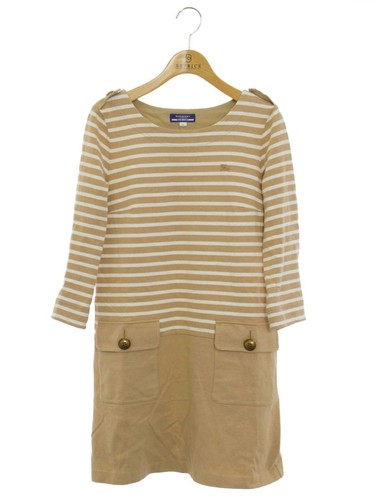 Abito Burberry Blue Label pezzo unico marrone chiaro cotone a righe taglia 38