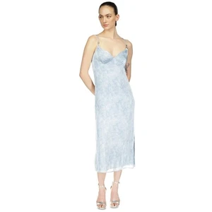 Michael Kors Dress Womens XL Blue Slit Slip Sleeveless Empire Waist - Picture 1 of 10