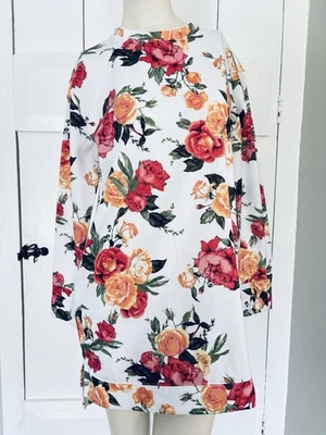GB Gianni Bini Sweatshirt Sweater Floral Dress Women’s XS New White Roses NWT - Image 1 of 4