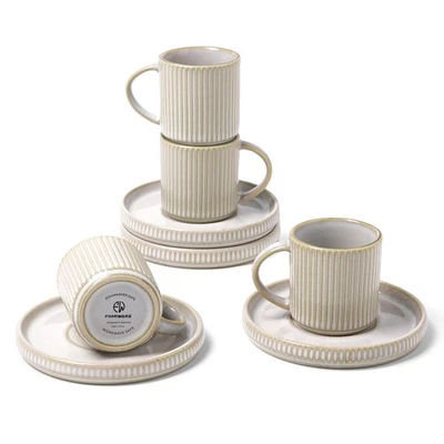 Juego de 4 tazas y platillos de café espresso Best Star mini taza de café pequeña de cerámica de 3 oz Foto 1 de 4