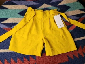 Lululemon Womens Shorts Size 4 Noir Mustard Yellow Pull On Tie Front 5.5" New - Picture 1 of 6