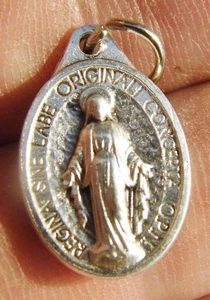 Vintage Miraculous Medal Holy Medal Catholic Prayer Virgin Mary Immaculate God - Picture 1 of 4