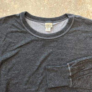 LL Bean Double Layer Thermal Crewneck Men's XLT Charcoal Heather Long Underwear - Picture 1 of 9