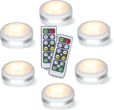 Starxing Puck Lights, Battery Operated Light with Remote Natural White/ White  - Image 1 of 4