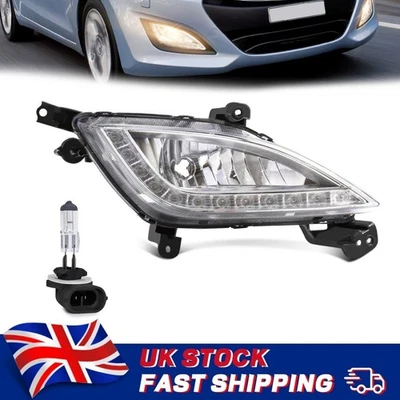 RIGHT SIDE FOR HYUNDAI I30 MK2 2012-2017 FOG LIGHT LED DRL w/ Fog Light Bulb - Image 1 of 4