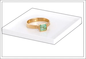 Esmeralda verde pastel - Anillo oro amarillo - encantador de Greenfire - Imagen 1 de 6