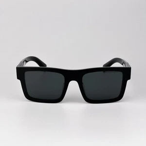 Prada Men Sunglasses Black Grey Rectangle PR19WSF 1AB5S0 NEW AUTHENTIC - Picture 1 of 9