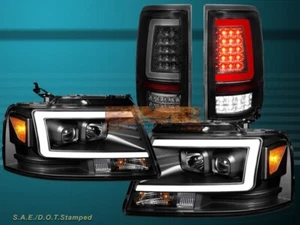 Faros LED FORD F 150 2004-2008 con proyector negro negro oscuro luces traseras - Imagen 1 de 5