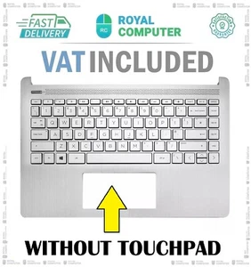 COMPATIBLE FOR HP 14S-DQ1505SA LAPTOP PALMREST UK KEYBOARD SILVER - Picture 1 of 3