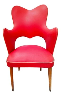 Design gastone rinaldi Chaise Fauteuil Ans 50 60 IN Skay Vintage Double Couleur - Photo 1/4