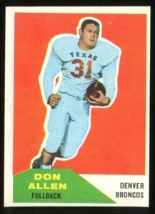 1960 Fleer #82 Don Allen Denver Broncos - Rookie Card - Picture 1 of 2