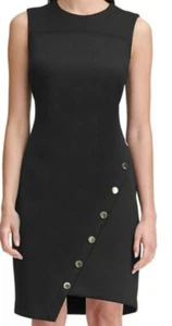 NEU MIT ETIKETT TOMMY HILFIGER ASYMMETRISCHES SCHWARZES DAMENKLEID GRÖSSE 2 - Bild 1 von 2