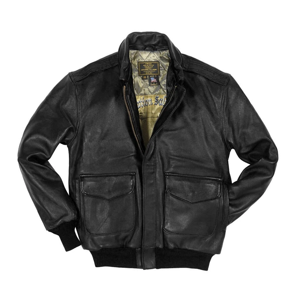 Cockpit USA (formerly Avirex Ltd) Antique Lamb A-2 Flight Jacket Black L Z2567MM - Image 1 of 1