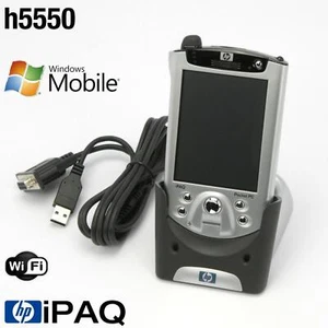 POCKET PC HP iPAQ h5550 3.8" PDA WINDOWS MOBILE 2003 4.2 NETZTEIL DOCKINGSTATION - Bild 1 von 9