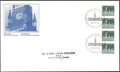 🍁Canada   #1194A    "PARLIAMENT Buildings"     Fine Used  1989 First Day Cover - Image 1 of 2