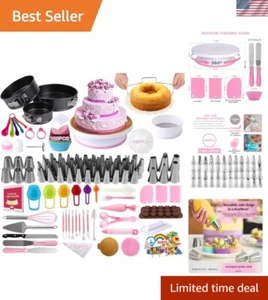 Tortendekoration Zubehör Set, 464 Teile mit rutschfestem Kuchen Drehteller und Feder... - Bild 1 von 10