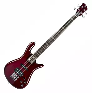 Electric Bass Guitar Curved body in Wine Red gloss finish Powered pickups by SX - Picture 1 of 5