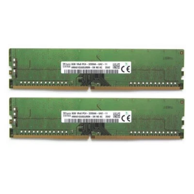 Hynix 16GB (2X8GB) DDR4 3200MHz PC4-25600 1RX8 UDIMM Memory Ram HMA81GU6DJR8N-XN - Image 1 of 4
