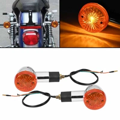 Motorcycle Turn Signals Amber Lights For Harley For Sportster XL 1200 883 - Image 1 of 4