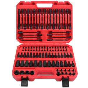 107Pcs SAE Allen Torx Bit Socket Set 1/4" 3/8" 1/2" Ball Hex Tamper Proof Torx - Picture 1 of 9