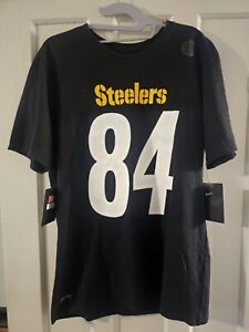 NWT Pittsburgh Steelers 84 Antonio Brown Mens L Short Sleeve Nike Dri Fit Shirt
