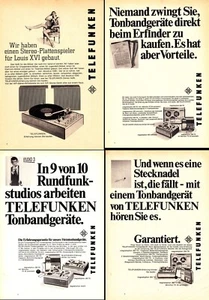 3w50138/ Lot Reklame aus 1968 – TELEFUNKEN – Radios und Tonbandgeräte - Picture 1 of 5