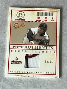 2005 Fleer Authentix Roger Clemens GW Patch Authentix /75 #PA-RC Astros - Picture 1 of 2