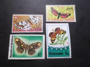 Mariposas Lote 4 Sellos Nuevos Y Matasellados, VF Mariposa Stamps - Imagen 1 de 1