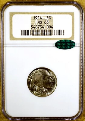1914 NGC MS65 Buffalo Nickel - CAC Stickered - Image 1 of 4