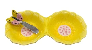 Cuencos de doble inmersión y esparcidor de mariposas Lang By Design pintados a mano - Imagen 1 de 15