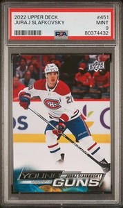 Juraj Slafkovsky RC 2022-23 Upper Deck #451 Young Guns - PSA 9 Mint