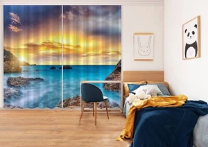 3D Sun Sea M2524 Photo Curtain Printing Fabric Window Eve 2023 - Picture 1 of 7