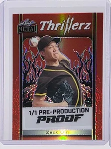 2024 Leaf Metal Zack Qin Thrillerz Prismatic Orange Proof 1/1 - Picture 1 of 1