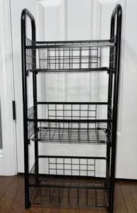 3 Tier Fruit Vegetable Basket Bathroom Stand Shelf Stackable Metal Storage Rack - Picture 1 of 4