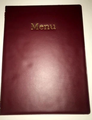 SPIRITUALGATEWAY Stck. 10 NEU BURGUNDERROT - AKKORD A4 MENÜHALTER/HÜLLE/ORDNER IN LEDER OPTIK PVC