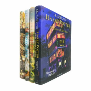 Harry Potter Illustrated Hardback 4 Book Collection Set (RRP £122) Jim Kay