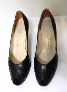 Florsheim Signature Damenschuhe schwarz Leder Pumps offene Zehenpartie hochhackige Schuhe Größe 6B - Bild 1 von 8