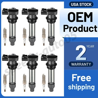 6X Ignition Bobinas & 6X Spark Plug For Chevy Cadillac GMC Acadia 3.0 3.6L V6 UF - Image 1 of 4