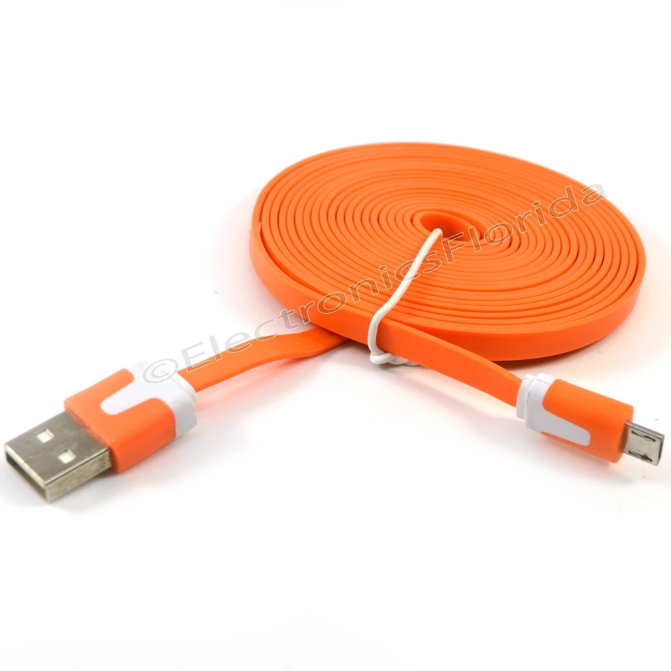LOT Flat Regular Micro USB Data Sync Cable Cord 3,5,10FT for Android Phones  - Image 1 of 1